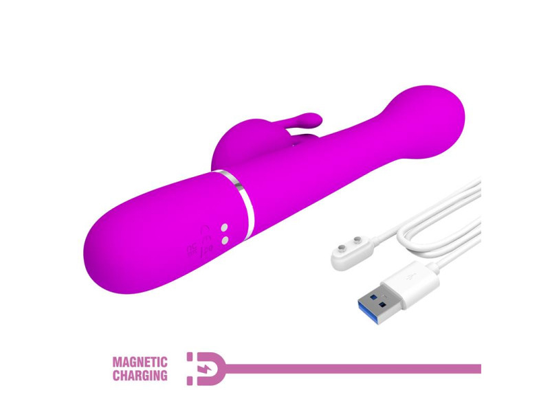 Vibrador con Thrusting y Bolas Rotatorias Dejon Rosa