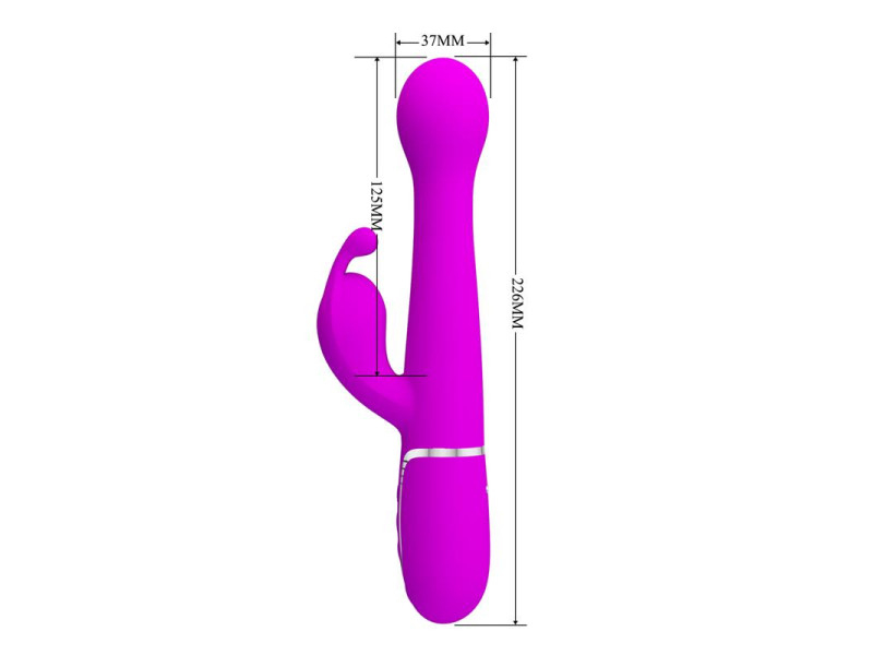 Vibrador con Thrusting y Bolas Rotatorias Dejon Rosa