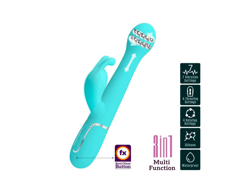 Vibrador con Thrusting y Bolas Rotatorias Dejon Azul