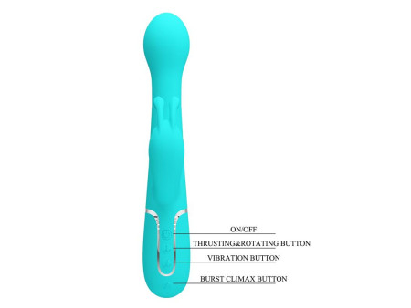Vibrador con Thrusting y Bolas Rotatorias Dejon Azul