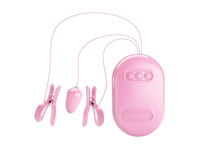 Surprise Box Huevo Vibrador y Pinzas para Pezones con Electro Estimulacion Rosa Surprise Box Huevo Vibrador y Pinzas para Pezones con Electro Estimulacion Rosa