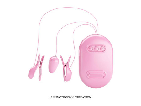 Surprise Box Huevo Vibrador y Pinzas para Pezones con Electro Estimulacion Rosa Surprise Box Huevo Vibrador y Pinzas para Pezones con Electro Estimulacion Rosa