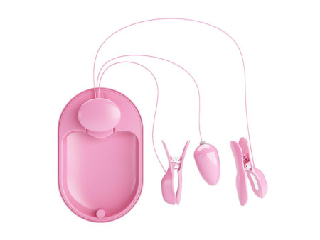 Surprise Box Huevo Vibrador y Pinzas para Pezones con Electro Estimulacion Rosa Surprise Box Huevo Vibrador y Pinzas para Pezones con Electro Estimulacion Rosa
