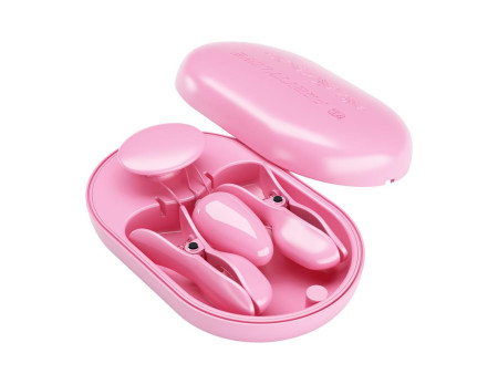 Surprise Box Huevo Vibrador y Pinzas para Pezones con Electro Estimulacion Rosa Surprise Box Huevo Vibrador y Pinzas para Pezones con Electro Estimulacion Rosa