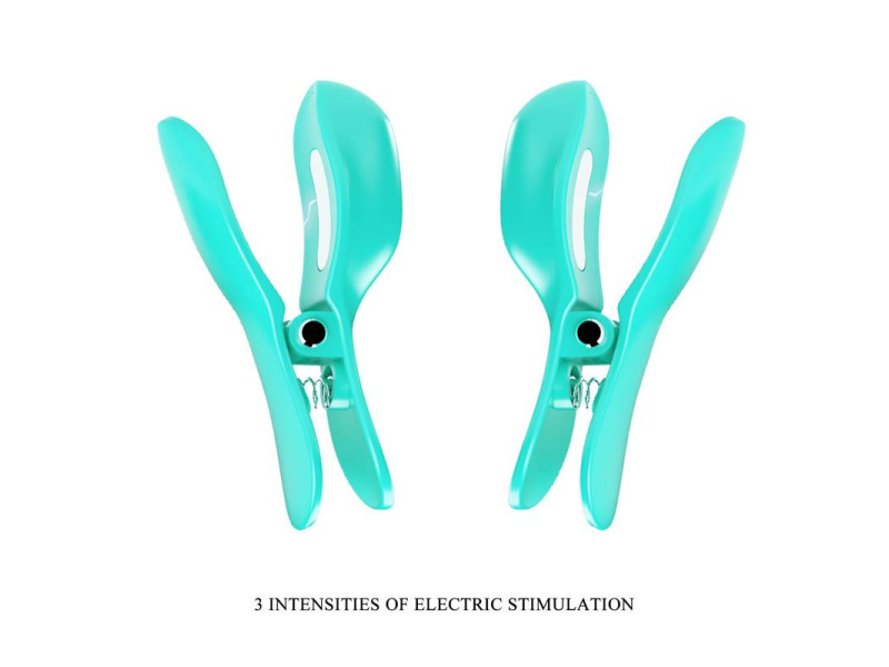 Surprise Box Huevo Vibrador y Pinzas para Pezones con Electro Estimulacion Azul