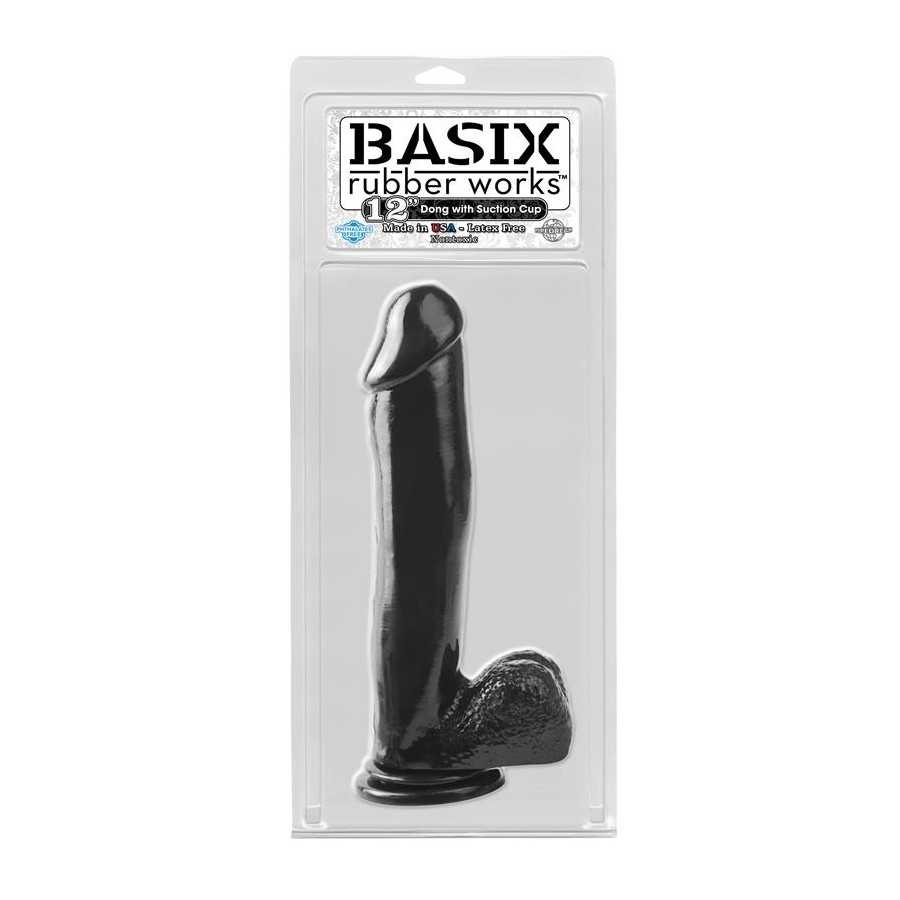 Dildo con Testiculos con Ventosa 305 cm Color Negro