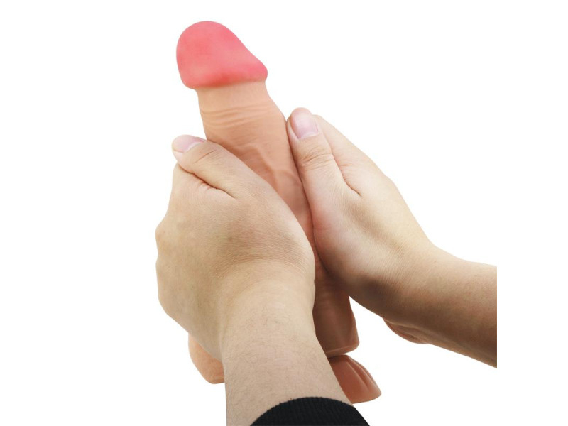 Dildo Realista Doble Densidad Piel Deslizante Retractil