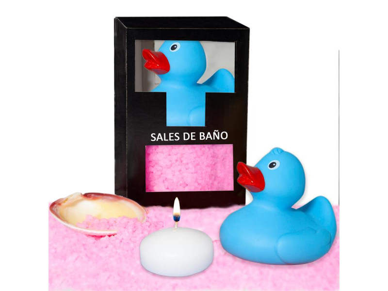 Set Sales Bano Aroma Rosas Pato Vela y Concha 150 gr