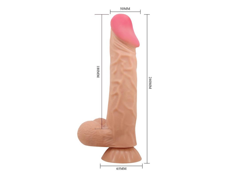 Dildo Realista Doble Densidad Piel Deslizante Retractil 24 cm