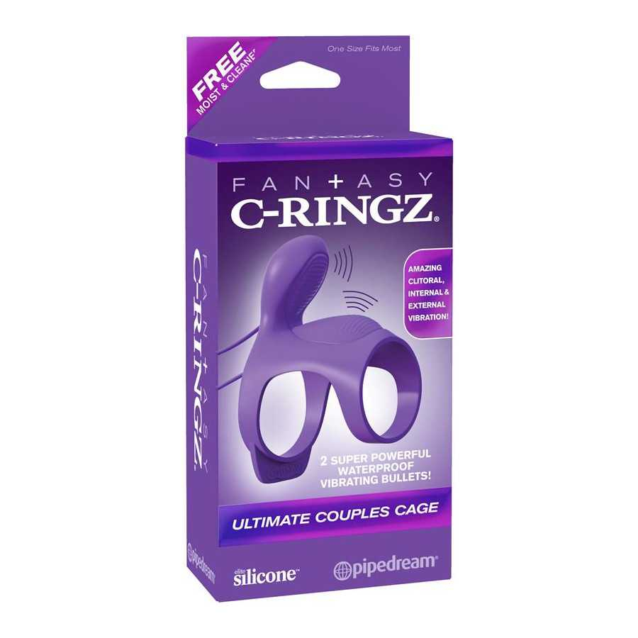 Fantasy C Ringz Anillo Vibrador para Parejas Ultimate Cage Purpura