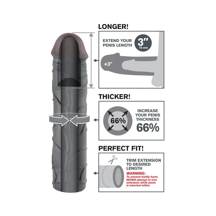 Fantasy X tensions Mega 76 cm Extension de Pene Color Negro