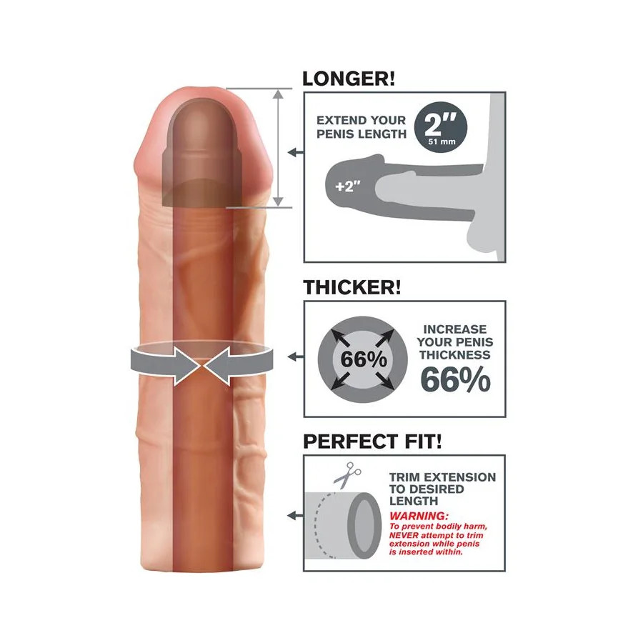 Fantasy X tensions Mega 51 cm Extension de Pene Color Natural