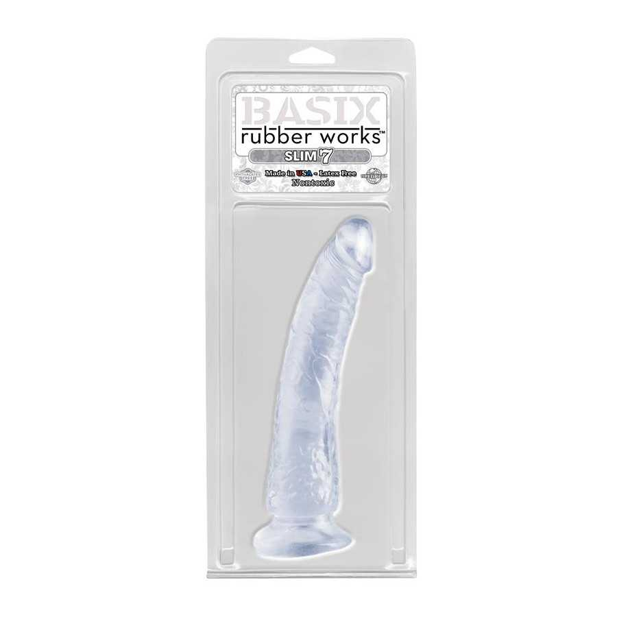 Dildo Slim 1778 cm con Ventosa Transparente