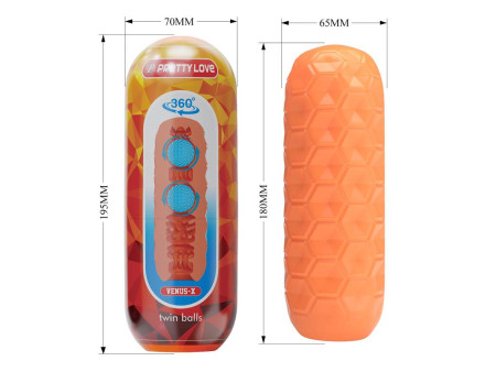 Masturbador Manual HoneyComb con 2 Bolas Internas