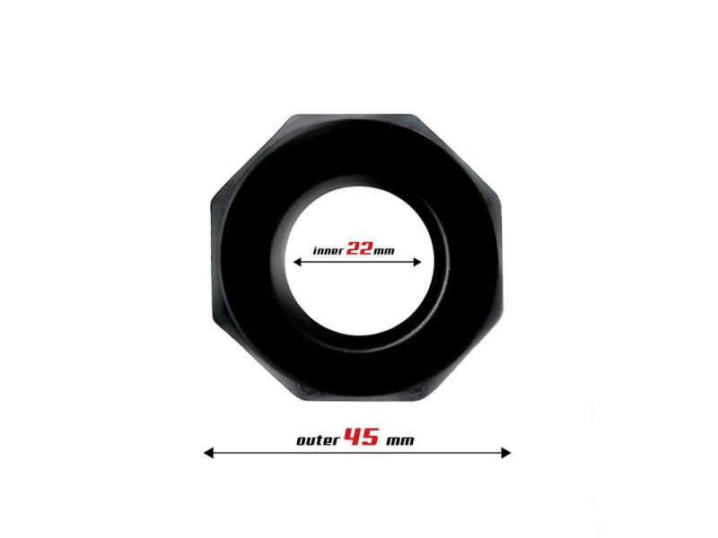 Anillo para el Pene Poligonal Super Flexible 22 cm Negro