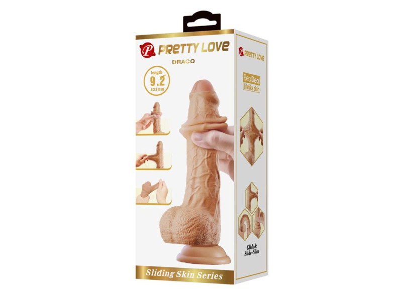 Dildo Realista con Piel Deslizante Retractil 233 cm