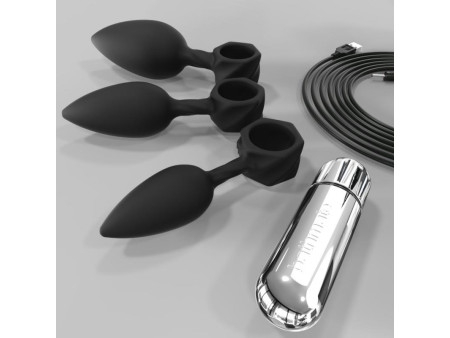 Set de 4 Plugs Entrenamiento Anal con Vibracion