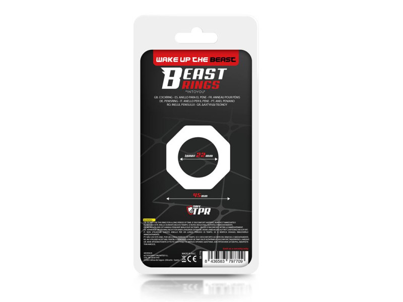 Anillo para el Pene Poligonal Super Flexible 22 cm Negro