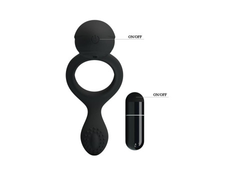 Pretty Love Anillo Vibrador Ethel Color Negro