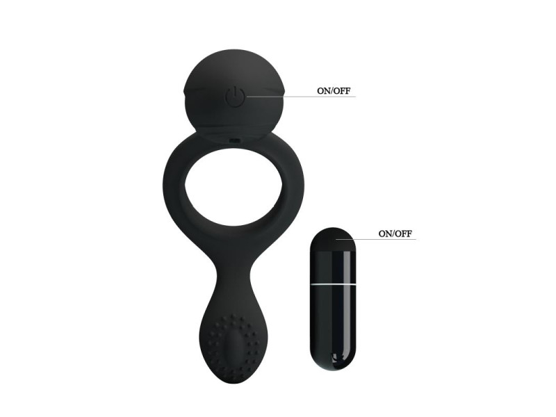 Pretty Love Anillo Vibrador Ethel Color Negro
