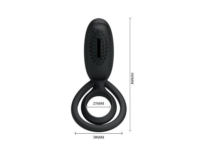 Pretty Love Anillo Vibrador Esther Color Negro