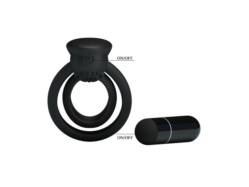 Pretty Love Anillo Vibrador Esther Color Negro