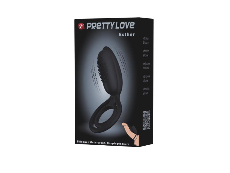 Pretty Love Anillo Vibrador Esther Color Negro