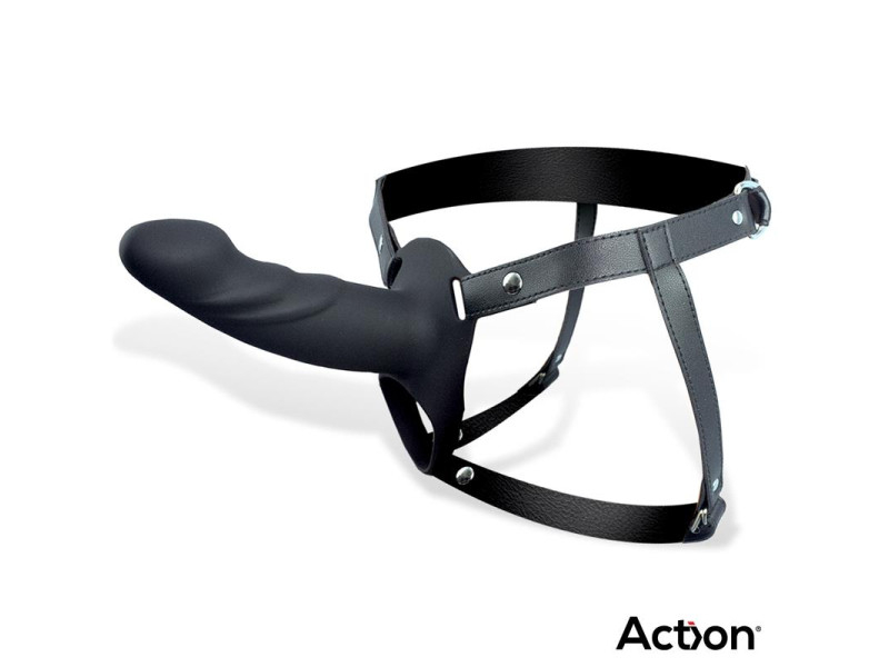 Arnes Strap on con Dildo Hueco Silicona Premium Talla L Negro
