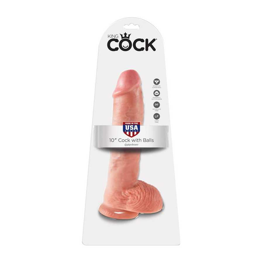 King Cock Pene con Testiculos de 10 Color Natural