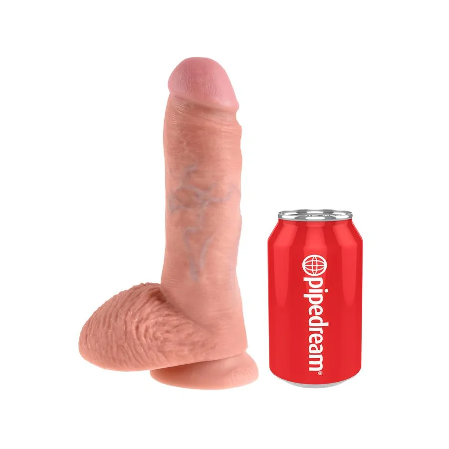 King Cock Pene con Testiculos de 8 Color Natural