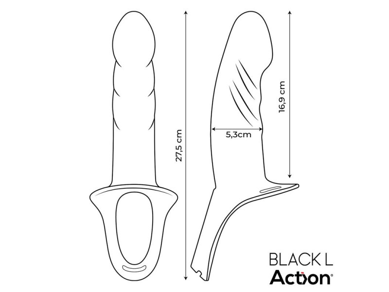 Arnes Strap on con Dildo Hueco Silicona Premium Talla L Negro