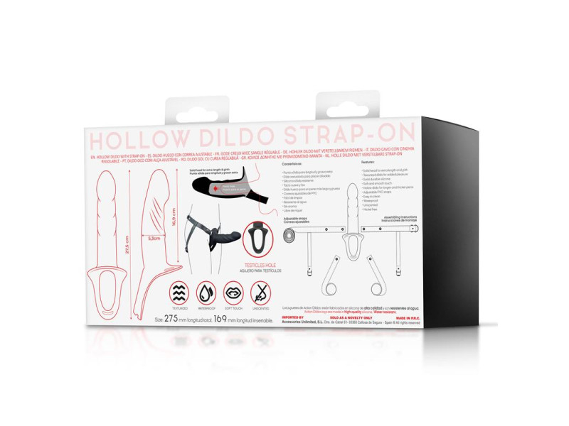 Arnes Strap on con Dildo Hueco Silicona Premium Talla L Negro