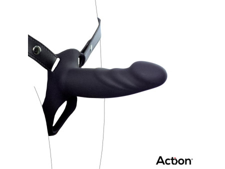 Arnes Strap On con Dildo Hueco Silicona Premium Talla S Negro