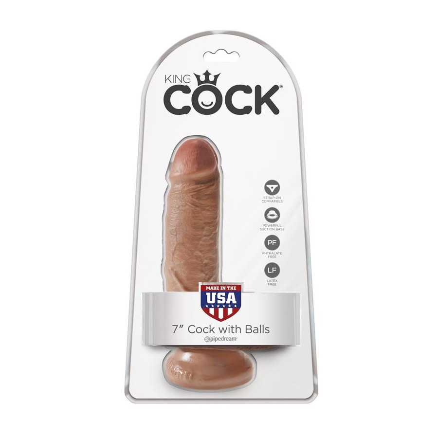 King Cock Pene con Testiculos de 7 Bronceado