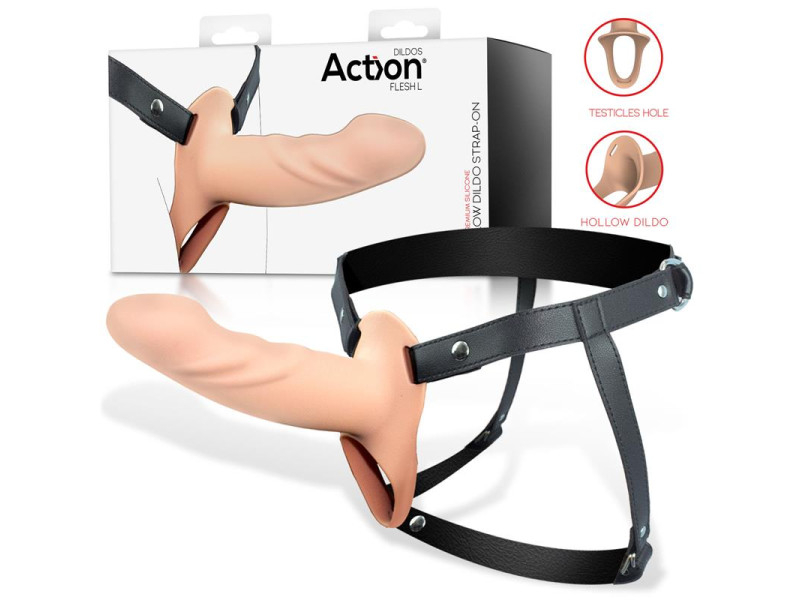 Arnes Strap on con Dildo Hueco Silicona Premium Talla L Arnes Strap on con Dildo Hueco Silicona Premium Talla L
