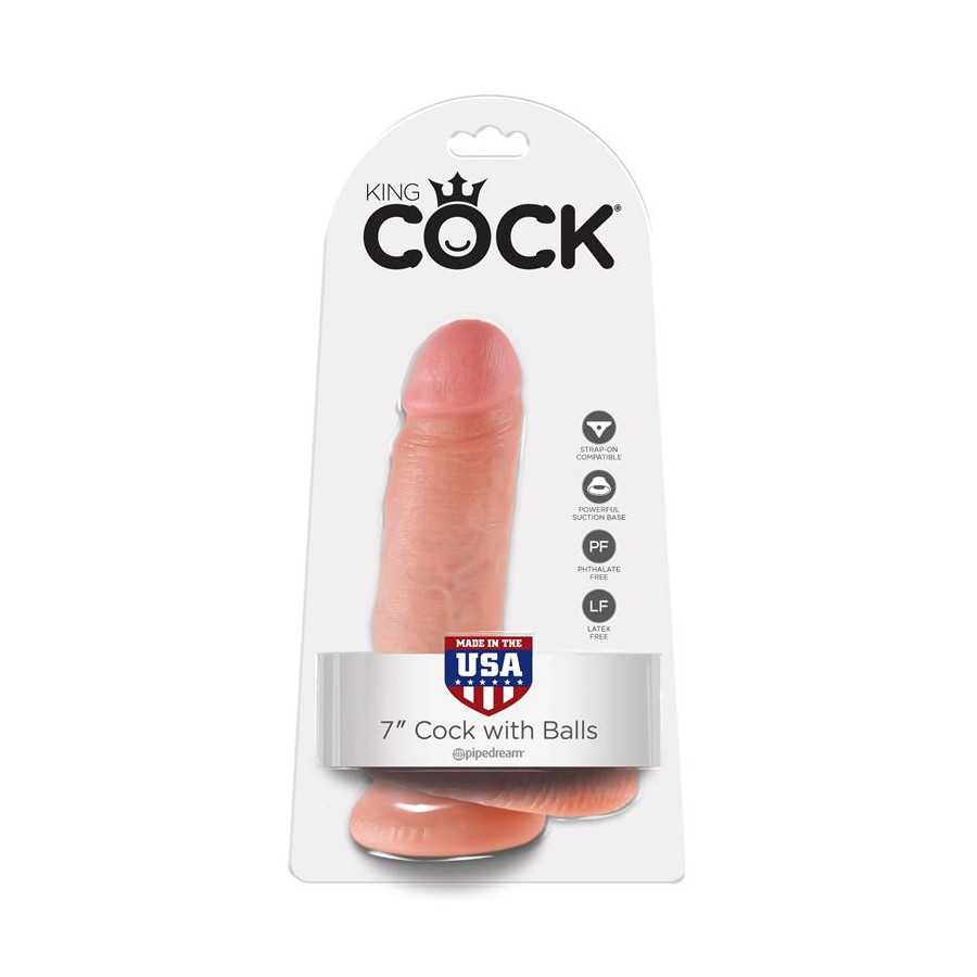 King Cock Pene con Testiculos de 7 Color Natural