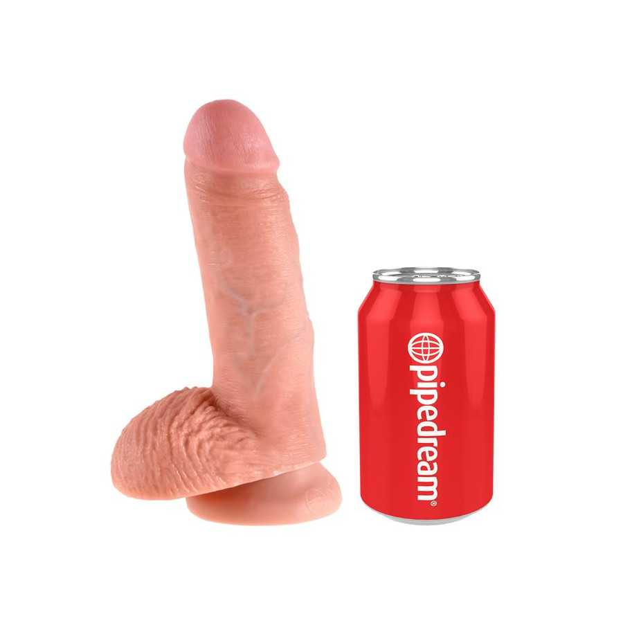 King Cock Pene con Testiculos de 7 Color Natural