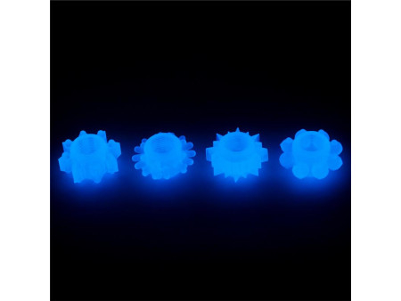 Lumino Play Set 4 Anillo para el Pene Luz Azul