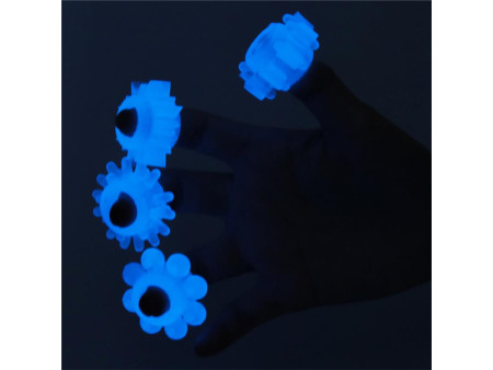 Lumino Play Set 4 Anillo para el Pene Luz Azul