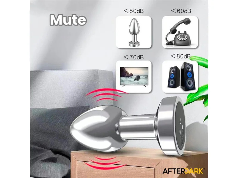 Dimpor Plug Anal Cromado con Vibracion USB Magnetico Talla S