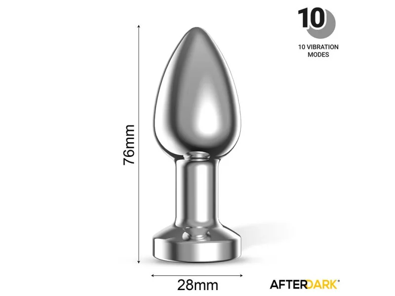 Dimpor Plug Anal Cromado con Vibracion USB Magnetico Talla S