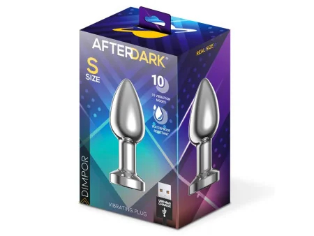Dimpor Plug Anal Cromado con Vibracion USB Magnetico Talla S