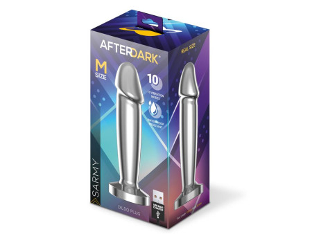 Sarmy Plug Anal Cromado con Vibracion USB Magnetico Talla M