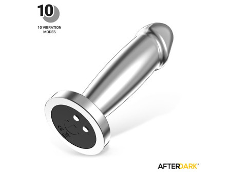 Sarmy Plug Anal Cromado con Vibracion USB Magnetico Talla S