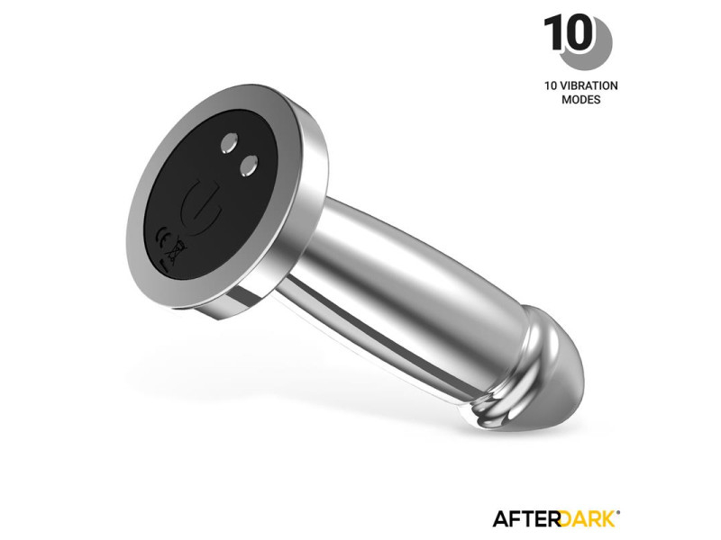 Sarmy Plug Anal Cromado con Vibracion USB Magnetico Talla S