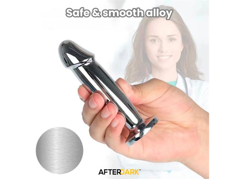 Sarmy Plug Anal Cromado con Vibracion USB Magnetico Talla S