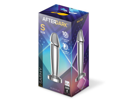 Sarmy Plug Anal Cromado con Vibracion USB Magnetico Talla S