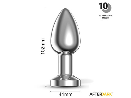 Dimpor Plug Anal Cromado con Vibracion USB Magnetico Talla L