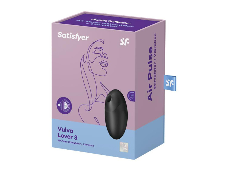 Vulva Lover 3 Succionador de Clitoris Negro