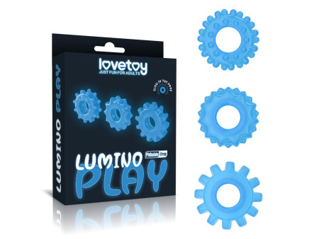 Lumino Play Set 3 Anillos para el Pene Luz Azul
